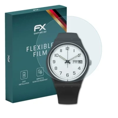 Abbildung von atFoliX Schutzfolie kompatibel mit Swatch Once Again Folie, ultraklare und flexible FX Displayschutzfolie (3X)