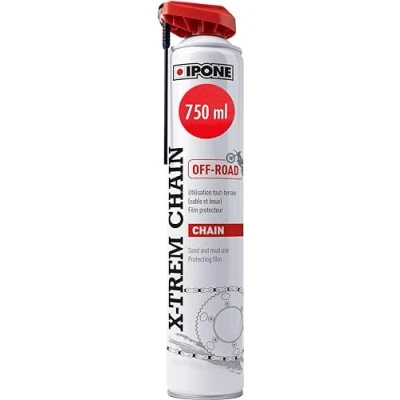 Abbildung von IPONE X Trem Chain Off Road Kettenspray für Geländemotorräder 750ml Sprühflasche mit Spezial Zerstäuberkopf Schmutzabweisend Beweglicher Präzisions Sprühkopf