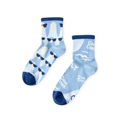 Abbildung von Dedoles Socken Unisex Damen Herren &amp; Kinder Baumwolle viele lustige Designs 1 Paar Geschenk links rechts verschieden, Farbe: Blau, Motiv: Coole Tauben (Crewsocken), Gr. 35 38