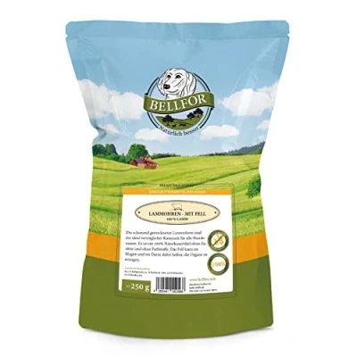 Abbildung von Bellfor Gesunder Hundesnack Lamm Ohren mit Fell 250 g