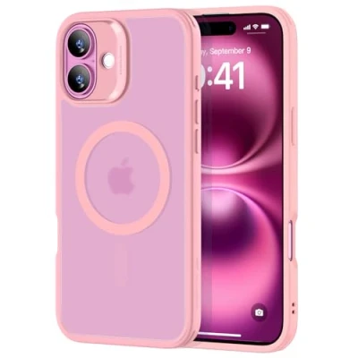 Abbildung von ESR für iPhone 16 Hülle, kompatibel mit MagSafe, stoßfester militärnorm Schutz, magnetische Handyhülle 16, Classic Hybrid Hülle (HaloLock), Rosa