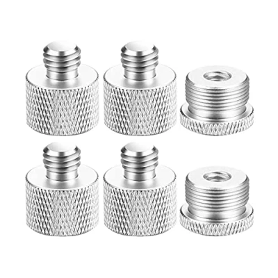 Abbildung von Bahderaus 6 Pcs Mic Thread Adapter Set 5/8 Female to 3/8 Male and Screw for Microphone Stand