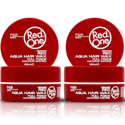 Abbildung von RedOne Aquatisches Haarwachs Rot 150ml Kantenkontrolle Ultra Halt für Männer und Frauen Erdbeerduft Maximale Kontrolle 2 Stück