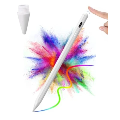 Abbildung von Stift für iPad 2018 2023, Schnelllade Eingabestifte Apple Pencil mit Neigung &amp; Palm Rejection, Magnetic Kompatibel Air 3/4/5, Mini 5/6, 6 10 Gen, Pro 11/12.9&quot;