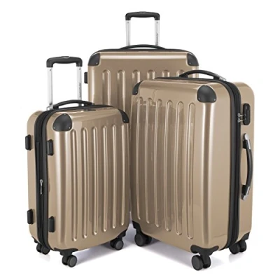 Abbildung von HAUPTSTADTKOFFER Alex 3er Kofferset, Trolley Set, Rollkoffer, Reisekoffer, (S, M &amp; L), Champagner