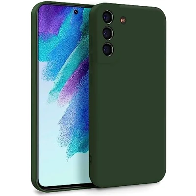 Abbildung von MyGadget Hülle für Samsung Galaxy S21 FE Zweilagige Handyhülle mit Kameraschutz Cover Innenfutter &amp; Silikon außen Olive Grün