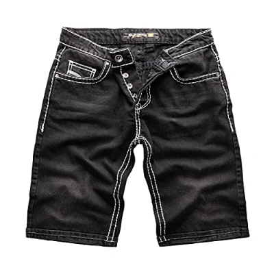 Abbildung von Rock Creek Herren Shorts Jeansshorts Denim Short Kurze Hose Herrenshorts Jeans Sommer Dicke Nähte Bermuda RC 2076 Schwarz W30