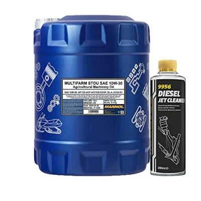 Abbildung von MANNOL 10l, 2501 Multifarm STOU 10W 30 + Diesel Jet Cleaner Düsenreiniger Kraftstoff Additiv 250 ml