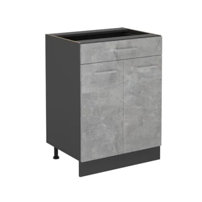 Abbildung von Vicco Küchenunterschrank R Line, Beton, 60 cm mit Schublade, ohne Arbeitsplatte