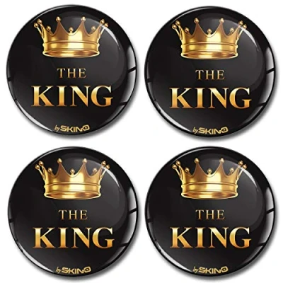 Abbildung von Biomar Labs® 4 x 68mm Aufkleber 3D Silikon The King Für Radkappen Nabenkappen Radnabendeckel Rad Nabendeckel A 4868