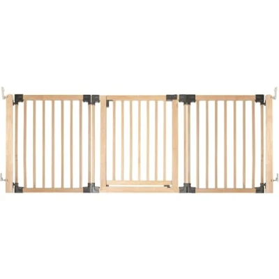 Abbildung von Safetots Holz Mehrfach Paneel Raumabsperrung, Bis zu 216,5cm, Naturholz, Flexible Raumabsperrung mit Mehreren Paneelen, für Baby und Kleinkind, Einfache Installation