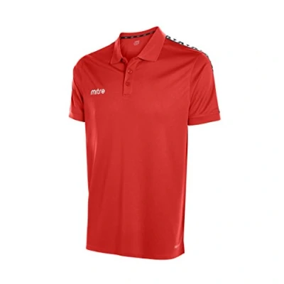 Abbildung von Mitre kurzärmeliges Poloshirt Delta L Dunkelrot/Weiß