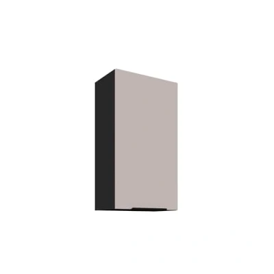 Abbildung von Küchen Hängeschrank 50 cm Küche Arona Kaschmir beige matt + Schwarz Küchenzeile Küchenblock Einbauküche