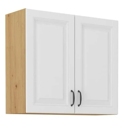 Abbildung von Küchen Preisbombe Hängeschrank 80 cm Küche Stilo Weiss Eiche Artisan Küchenzeile Einbauküche Landhaus
