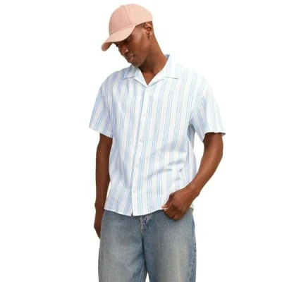 Abbildung von Jack &amp; Jones Premium Hawaiirelaxed FIT Hemd, Herren, Größe: Large, Palace blue