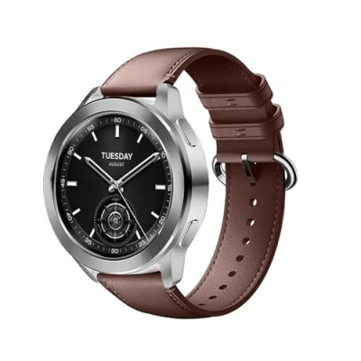 Abbildung von GIOPUEY Armband Kompatibel mit Xiaomi Watch S3/S4, Echtleder [Verschleißfest] [Atmungsaktiv] Ersatzarmband Brown