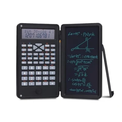 Abbildung von Wissenschaftlicher Taschenrechner mit 240 Funktionen, Schreibtafel 15,2 cm (6 Zoll), elektronischer Stift im Lieferumfang enthalten, Schutzkappe, Kontrolltaste, Batterie 1 x CR2025, Schwarz