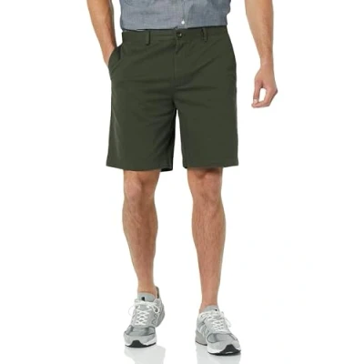 Abbildung von Amazon Essentials Herren Shorts, Schmale Passform, 23 cm, Olivgrün, 28W