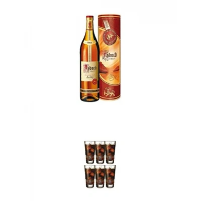 Abbildung von Asbach Uralt klassischer deutscher Weinbrand 0,7 Liter + Cola Gläser 6er Karton