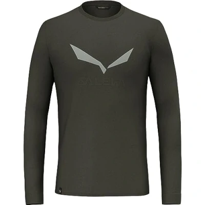 Abbildung von Salewa Solidlogo Dry Long Sleeve Tee Men, Dark Olive, S