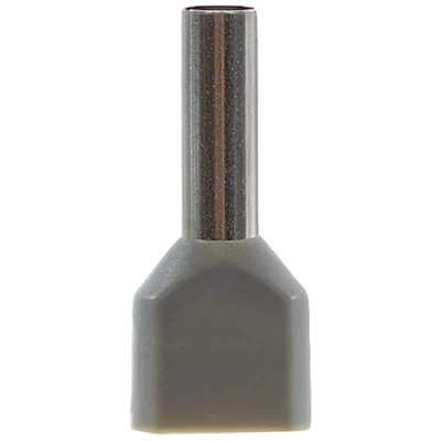 Abbildung von SeKi 17223 Zwillingaderendhülsen 2x4,0mm², grau, 100 Stk. Zwillings Aderendhülse, 4,0mm²