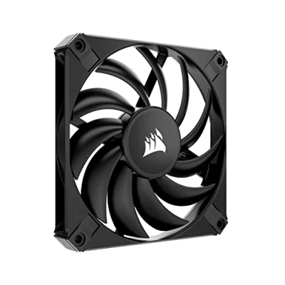 Abbildung von Corsair AF120 Slim, 120 mm PWM Lüfter mit Fluid Dynamic Bearing (Dünnes Profil für Gehäuse Kleinem Formfaktor, Geräuscharm, bis zu 2000 U/min, Zero RPM Modus) Einzelpackung, Schwarz