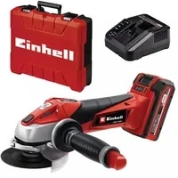 Abbildung von Einhell Akku Winkelschleifer TE AG 18/115 Li Kit (1x3,0Ah) Power X Change (Li Ion, 18 V, 8.500 U/Min, max. Schnitttiefe 28mm, Zusatzhandgriff, inkl. und Ladegerät, Koffer, ohne Trennscheibe)