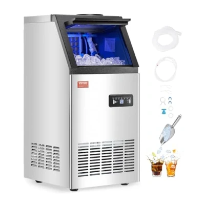 Abbildung von VEVOR Kommerzieller Eisbereiter, freistehender Schrank, Maschine, 80 lbs/24 h, 36 Eiswürfel