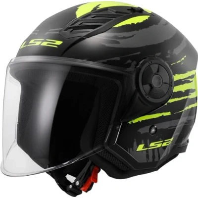 Abbildung von LS2, Jet Motorradhelm AIRFLOW II Brush black yellow, XXXL