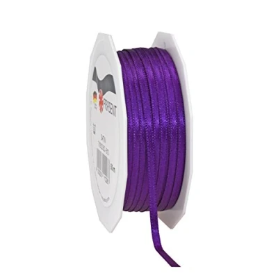 Abbildung von PRÄSENT C.E. Pattberg Satin violett, 50 m Satinband zum Einpacken von Geschenken, 3 mm Breite, Geschenkband Dekorieren &amp; Basteln, Dekoband, Anlass