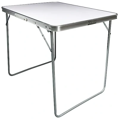 Abbildung von Grafner XL Aluminium Camping Tisch klappbar, stabil und tragbar, 80 x 60 70 cm, mit Griff, belastbar bis 50 kg, Klapptisch Alu Gartentisch Mehrzwecktisch Outdoor Koffertisch Picknick Festival