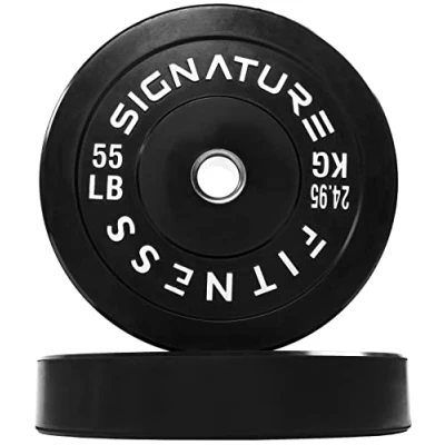 Abbildung von Fitvids Bumper Plate Olympische Hantelscheiben mit Stahlnabe, 5,1 cm, 25 kg, Paar