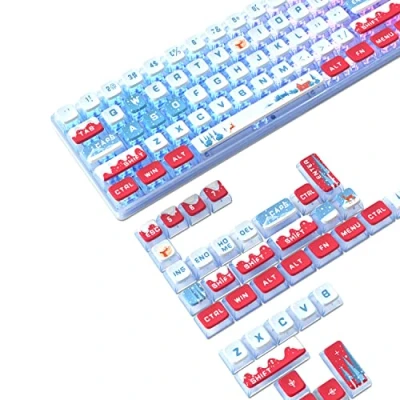 Abbildung von MAMBASNAKE 120 Tasten PBT Pudding Tastenkappen Set,ASA Profil,PBT Farbsublimation,ANSI US Layout für TKL 61 68 87 98 104 Mechanische Tastatur,Kompatibel mit Cherry MX Gateron Otemu Kailh Schalter