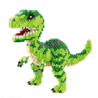 Abbildung von Balody Figur zum Zusammenbauen mit Nanoblocks. Dinosaurier Velociraptor.