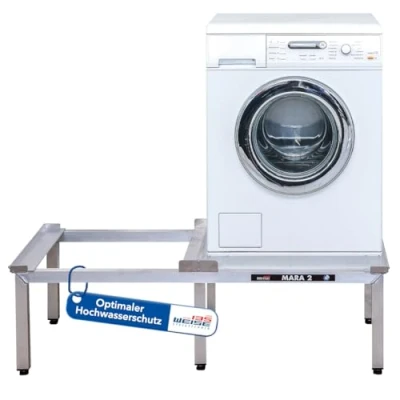 Abbildung von Weise Steigtechnik Waschmaschinenuntergestell Mara 2, für Waschmaschinen &amp; Trockner, 1000kg Tragkraft, 35cm hoch ohne Auszug