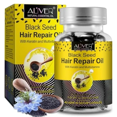 Abbildung von ALIVER Haaröl Schwarzkümmelöl Haarwachstum Kopfhaut Haarpflege in Kapseln Bio Vegan, 1 tlg.