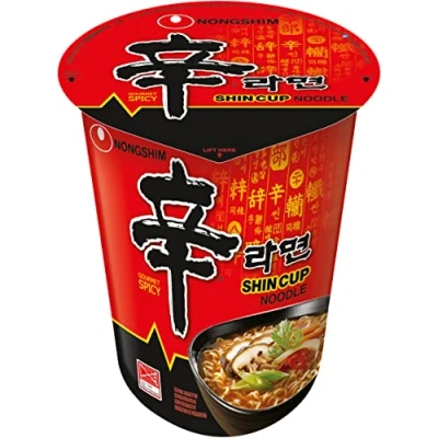 Abbildung von Nong Shim Instantnudeln Shin Ramyun Koreanische Cup Suppe scharf schnelle Zubereitung 6er Vorteilspack à 68g