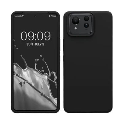 Abbildung von kwmobile Hülle kompatibel mit ASUS Zenfone 11 Ultra Silikon Handy Case Handyhülle weiche Oberfläche kabelloses Laden Schwarz