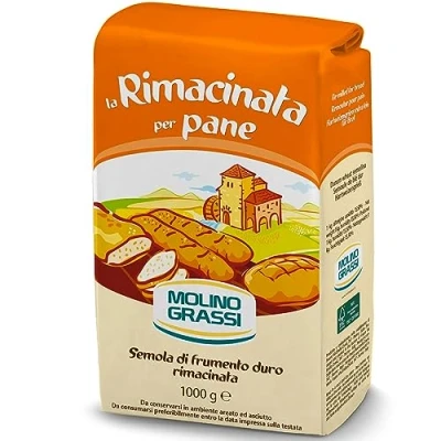 Abbildung von Molino Grassi la Rimacinata per Pane Semola di Frumento duro 1000g Packung (Hartweizengrieß)