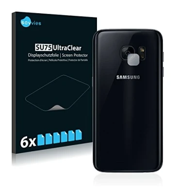 Abbildung von Savvies 6 Stück Schutzfolie für Samsung Galaxy S7 (NUR Kameraschutz) Displayschutz Folie Ultra Transparent