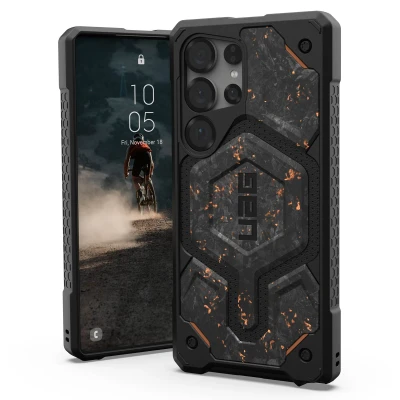 Abbildung von URBAN ARMOR GEAR Monarch Pro Case kompatibel mit Samsung Galaxy S25 Ultra Hülle (7,6 Meter Fallschutz, Wireless Charging / Magnetische Aufladung kompatibel, 5 Schichten Schutz) forged carbon fiber