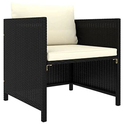 Abbildung von vidaXL Gartenmöbel 4 TLG. mit Kissen Mittelsofa Ecksofa Fußhocker Sofa Lounge Gartenset Gartensofa Garten Garnitur Sitzgruppe Poly Rattan Grau
