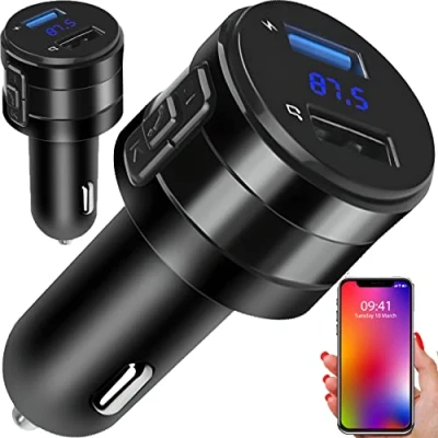 Abbildung von Retoo FM Transmitter KFZ Dual USB Bluetooth Auto Ladegerät Handy Radio Transmitter, 2w1, und