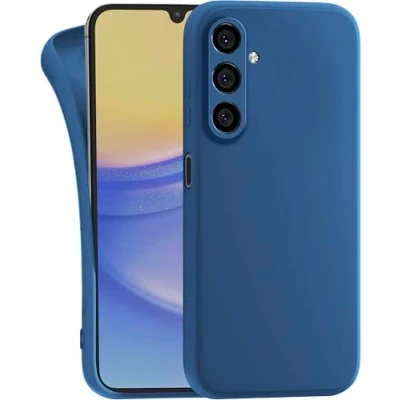 Abbildung von MyGadget Hülle kompatibel mit Samsung Galaxy A25 5G robuste Handyhülle TPU Case Slim Silikonhülle Back Cover Kratzfest Schutzhülle Matt Dunkelblau