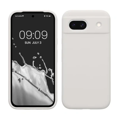 Abbildung von kwmobile Hülle kompatibel mit Google Pixel 8a Silikon Handy Case Handyhülle weiche Oberfläche kabelloses Laden Weiß matt