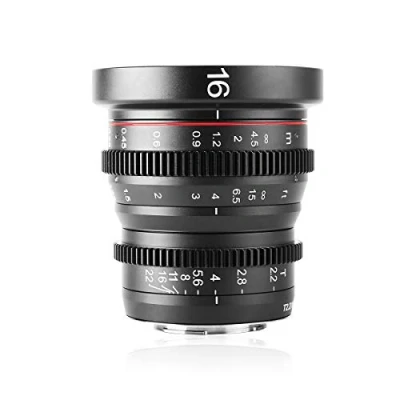 Abbildung von Meike 16mm T2.2 Manueller Fokus Weitwinkelobjektiv für M43 Micro Four Thirds MFT Mount Kameras und Kinokamera BMPCC