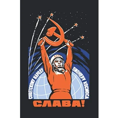 Abbildung von Russian Kosmonaut: Notebook &amp; Journal Yuri Gagarin Soviet Space Journal, Vintage Propaganda Poster Note Book or Composition Book, School, College Office Gag Gift
