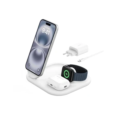 Abbildung von Belkin BoostCharge 3 in 1 15 W magnetisch, einklappbar Wireless Charger