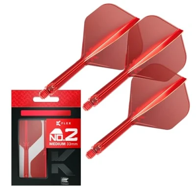 Abbildung von Target Darts K Flex Integrierter Dart Flug und Schaft, Nr. 2 Rot (Mittel) 3er Pack No 2, Precision Moulded In 1 Flights Stem Professionelles Zubehör