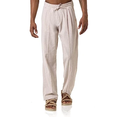 Abbildung von Red Bridge Herren Leinenhose Weite Freizeithose Hose Pants Ecru S